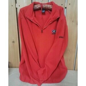 Pro Edge Georgia Bulldogs UGA Quarter 1/4 Zip Pullover Sweater M Red